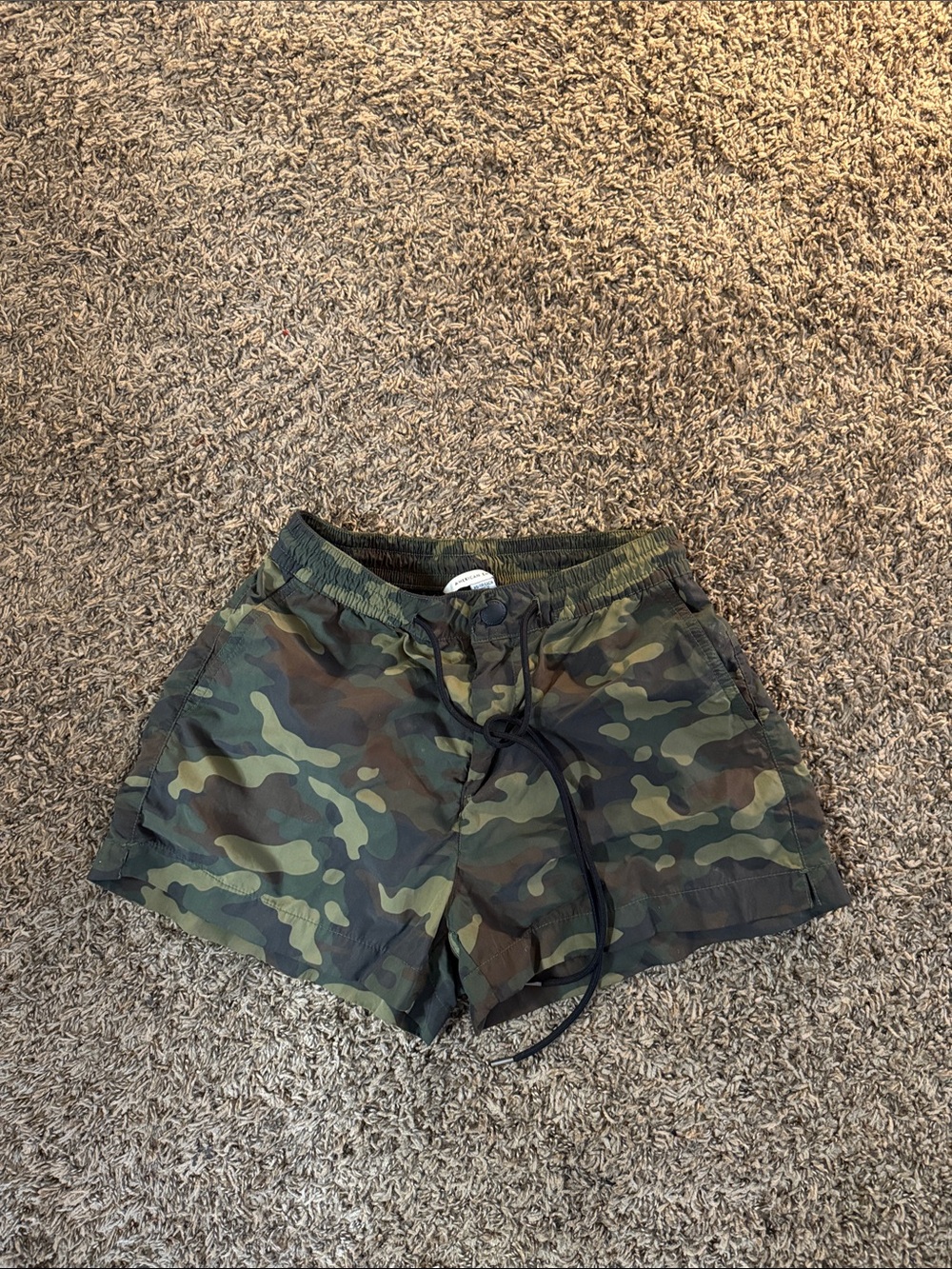 Army Fatigue shorts with cute print with pockets and tie detail